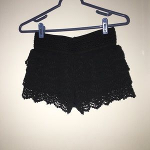 Black lace shorts
